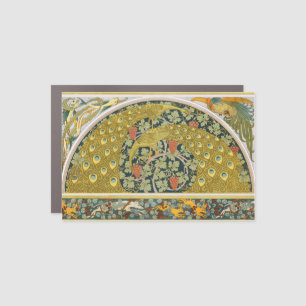 Ornate William Morris Style Peacock Grapevine Art Car Magnet