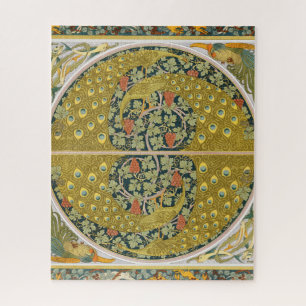 Ornate William Morris Style Peacock Grapevine Art Jigsaw Puzzle