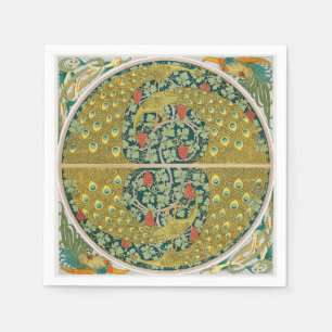 Ornate William Morris Style Peacock Grapevine Art Napkins