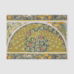 Ornate William Morris Style Peacock Grapevine Art Tissue Paper