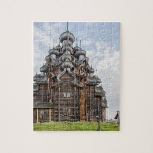 Ornate wooden church Russia Jigsaw Puzzle