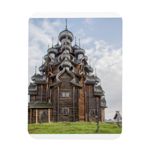 Ornate wooden church, Russia Magnet (Vertical)