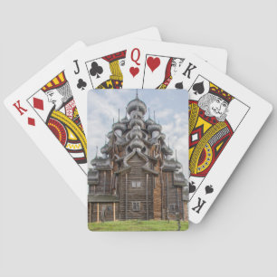 Ornate wooden church, Russia Poker Cards