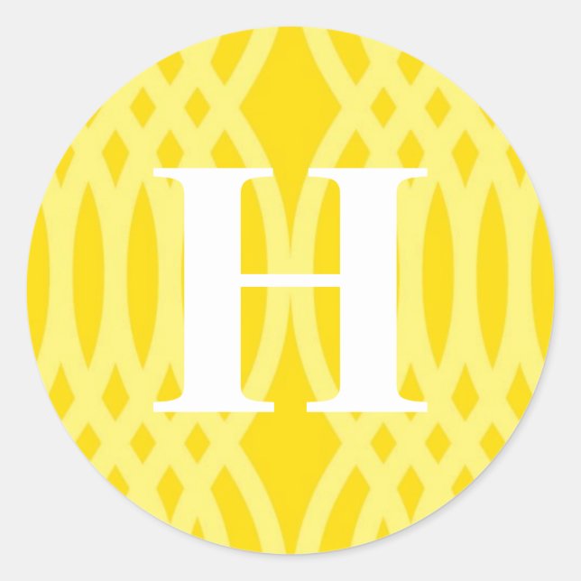 Ornate Woven Monogram - Letter H Classic Round Sticker (Front)