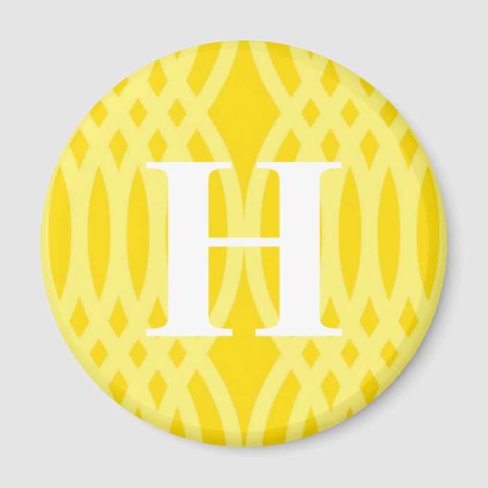 Ornate Woven Monogram   Letter H Magnets