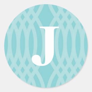 Ornate Woven Monogram - Letter J Classic Round Sticker