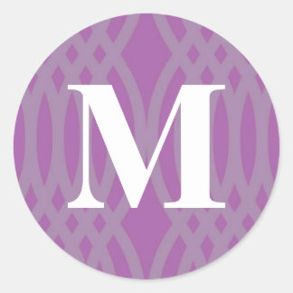 Ornate Woven Monogram - Letter M Classic Round Sticker