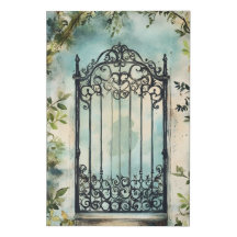 Ornate wrought iron gate. This is a digital water
