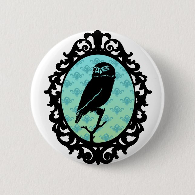 Ornated Framed Owl Button (Front)