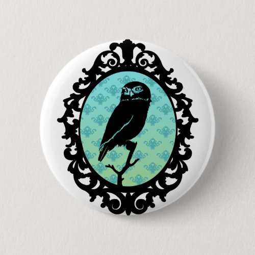 Ornated Framed Owl Button