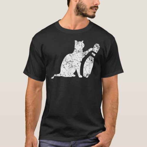 Ornery Alley Cat Tipping Bowling Pin Funny Team Gi T_Shirt