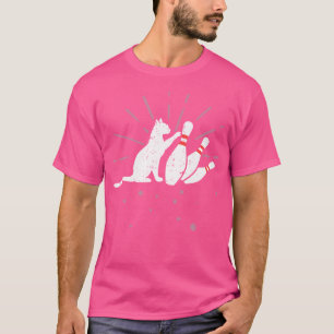 Ornery Alley Cat Tipping Pins Funny Bowling Attire T-Shirt