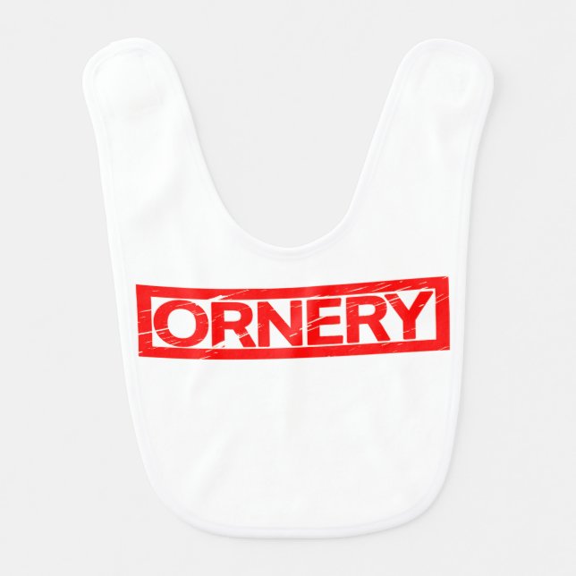 Ornery Stamp Baby Bib (Front)