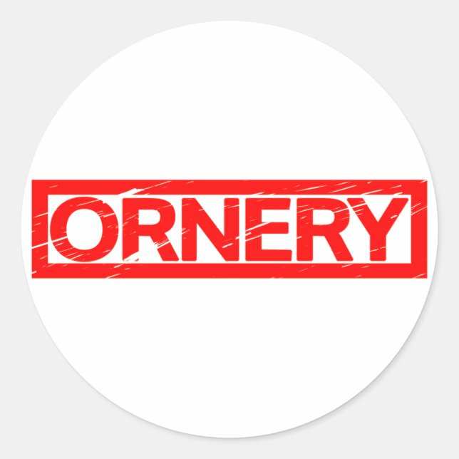 Ornery Stamp Classic Round Sticker (Front)