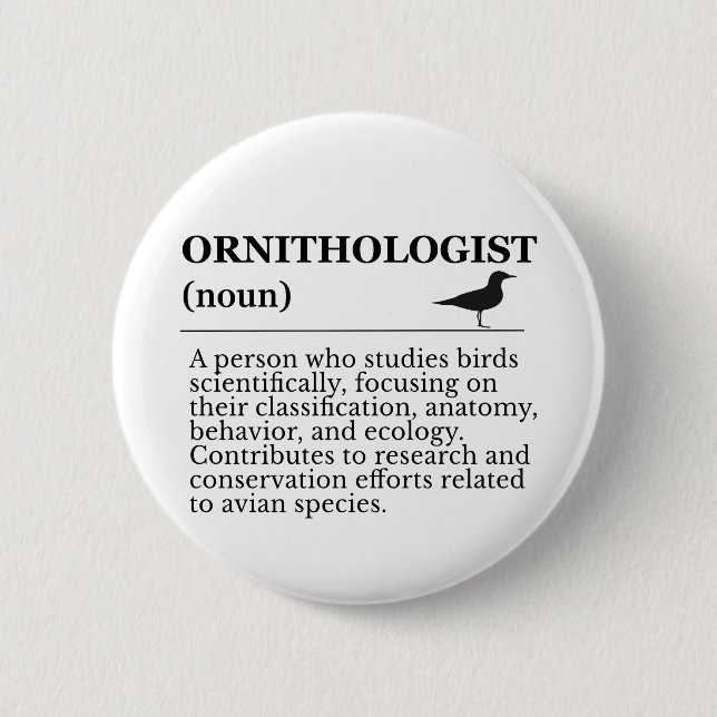 Ornithologist Definition - Vogelkunde (Birdwatchin Button (Front)