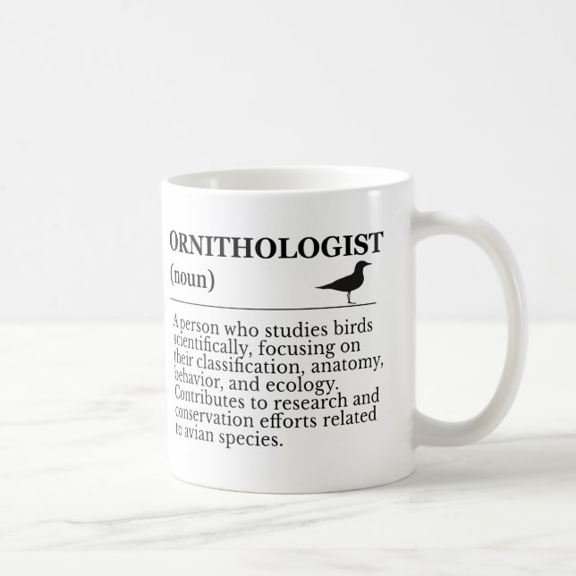 Ornithologist Definition - Vogelkunde (Birdwatchin Coffee Mug (Right)