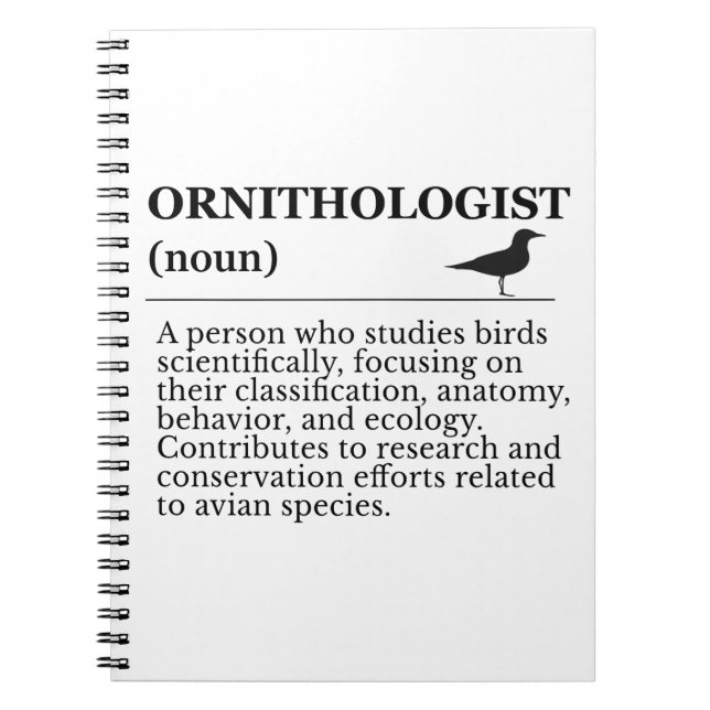 Ornithologist Definition - Vogelkunde (Birdwatchin Notebook (Front)