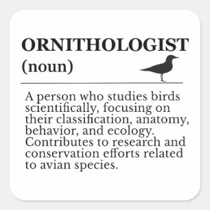 Ornithologist Definition - Vogelkunde (Birdwatchin Square Sticker