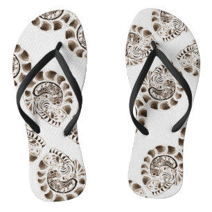 Oroboros Kaleidoscope design Flip Flops