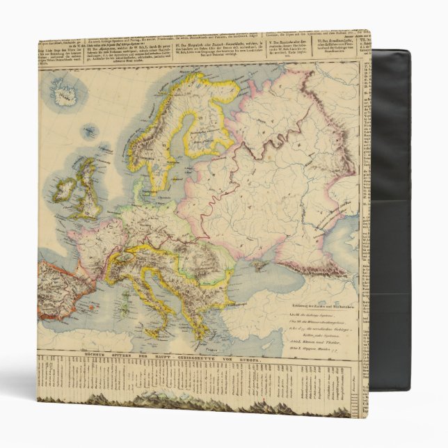 Orographic map of Europe Binder (Front/Inside)