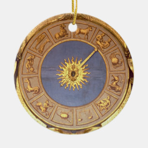 Orologio Zodicale (Zodiac Clock) (fresco and gilde Ceramic Ornament