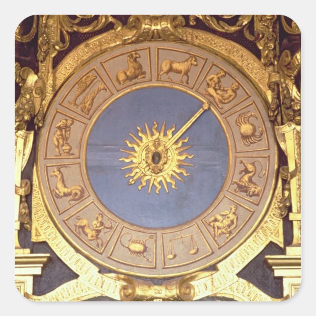 Orologio Zodicale (Zodiac Clock) (fresco and gilde Square Sticker (Front)