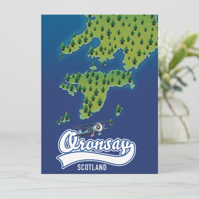 Oronsay Scotland island map  (Standing Front)