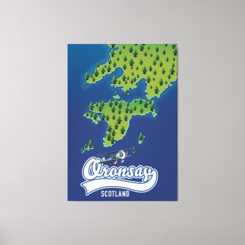 Oronsay Scotland island map  Canvas Print