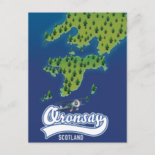 Oronsay Scotland island map Postcard