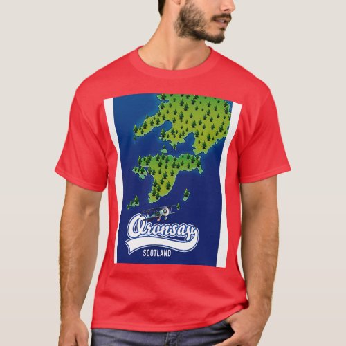 Oronsay Scotland island map T_Shirt