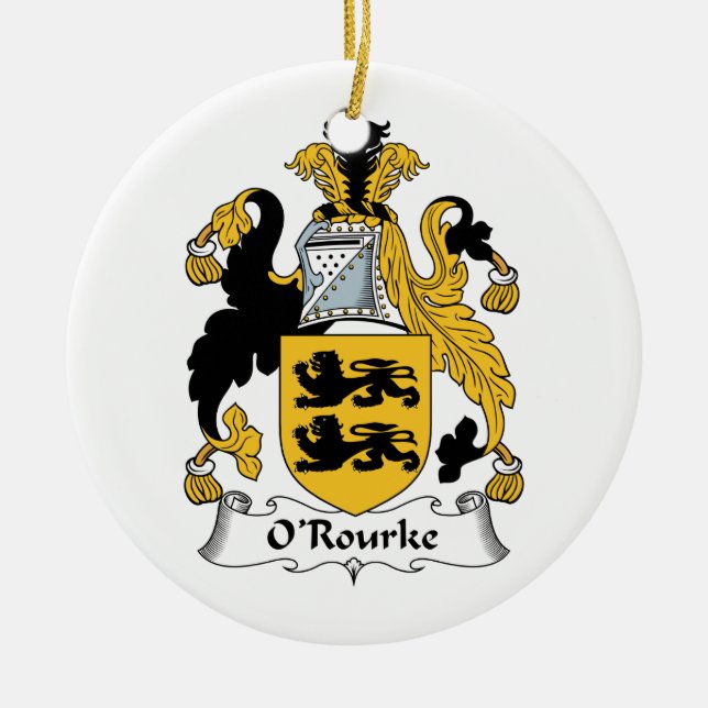 O'Rourke Family Crest Ceramic Ornament (Front)