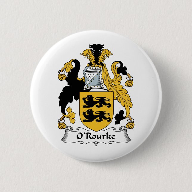 O'Rourke Family Crest Pinback Button (Front)