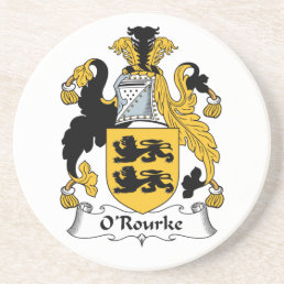 O&#39;Rourke Family Crest Sandstone Coaster