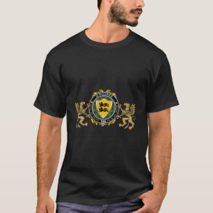 O'Rourke Rourke Irish Badge W Tartan Griffins T-Shirt