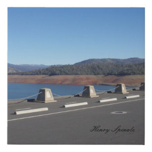 Oroville Dam at Oroville Lake  Faux Canvas Print