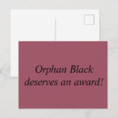Orphan Black deserves an award statement Postcard | Zazzle