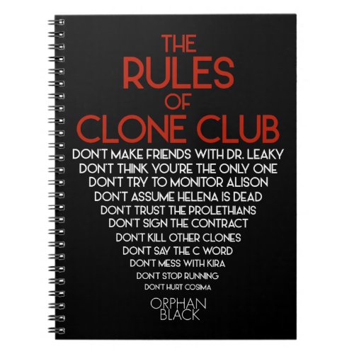 Orphan Black  The Rules of Clone Club Notebook