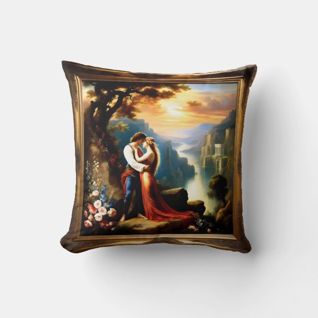 Orpheus and Eurydice Throw Pillow (Front)