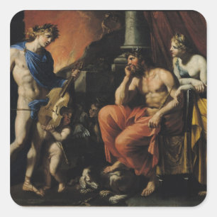 Orpheus before Pluto and Persephone Square Sticker