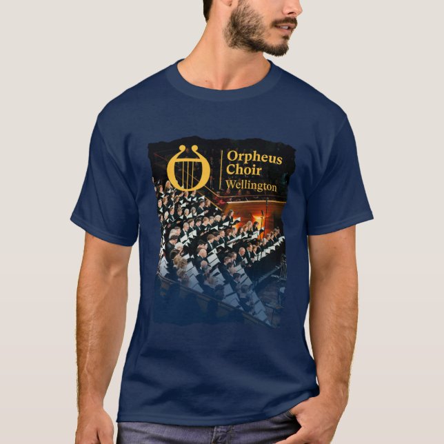 Orpheus Choir Wellington mens blue T-Shirt (Front)