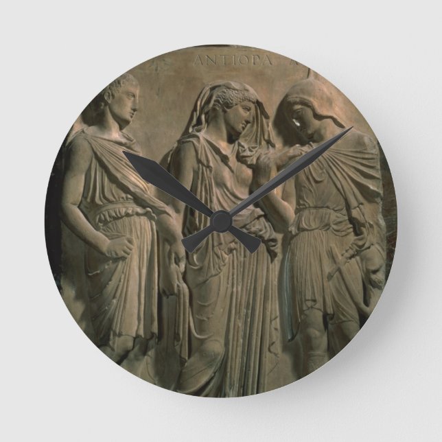 Orpheus, Eurydice and Hermes (marble) Round Clock (Front)