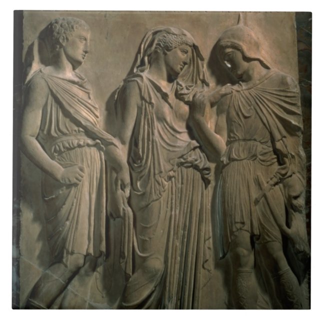 Orpheus, Eurydice and Hermes (marble) Tile (Front)