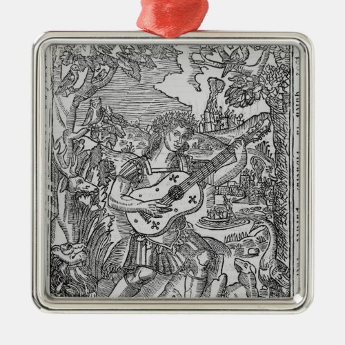 Orpheus Playing Music Metal Ornament