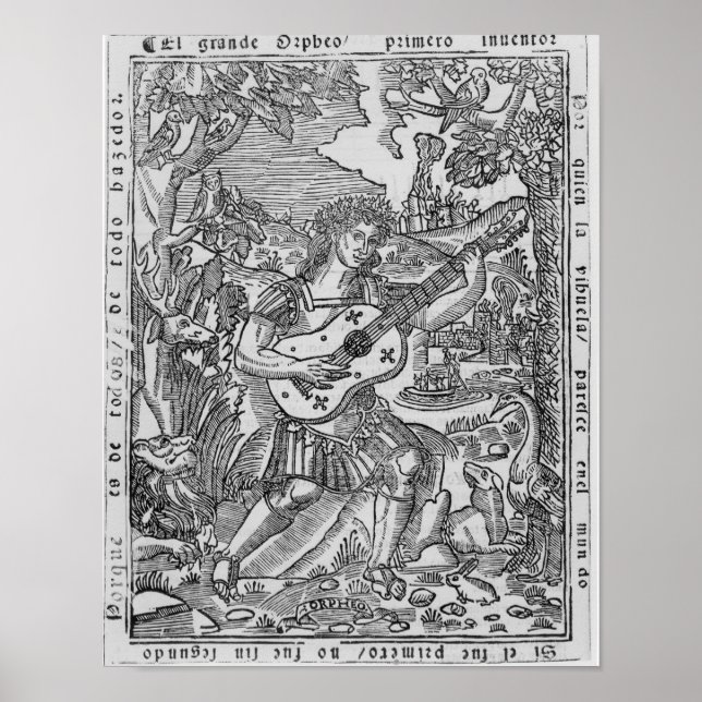Orpheus Playing Music Poster (Front)