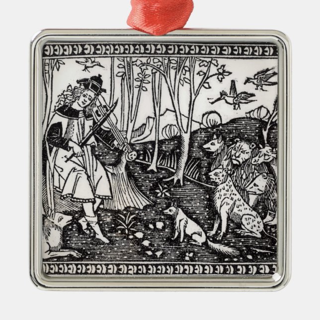 Orpheus Playing to the Animals, 1500 Metal Ornament (Front)