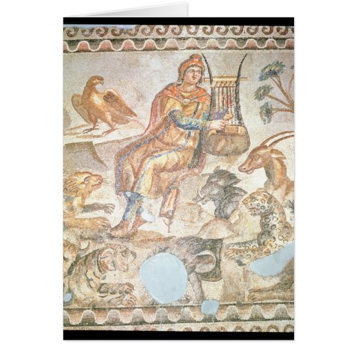 Orpheus playing to the animals Roman mosaic