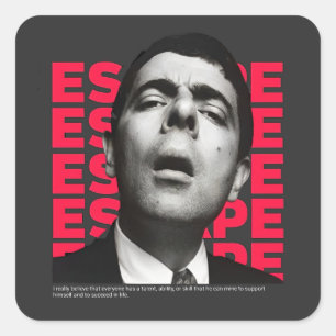 Orphic Mr Bean Escape Design Square Sticker