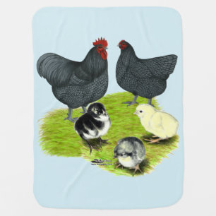 Orpington Blue Chicken Family Stroller Blanket