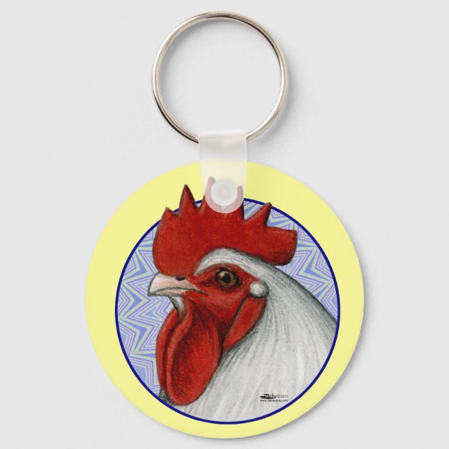 Orpington Head Circle Keychain (Front)