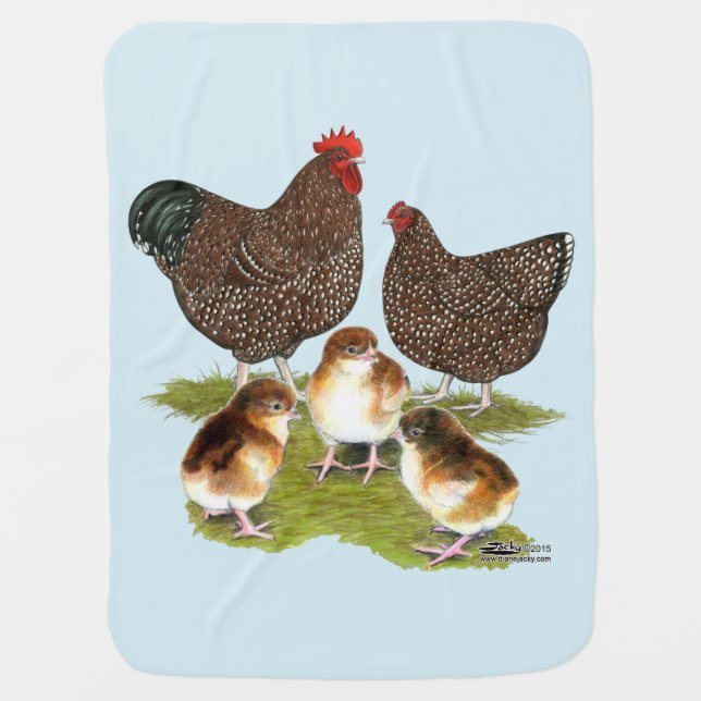 Orpington Jubilee Chicken Family Receiving Blanket (Front)